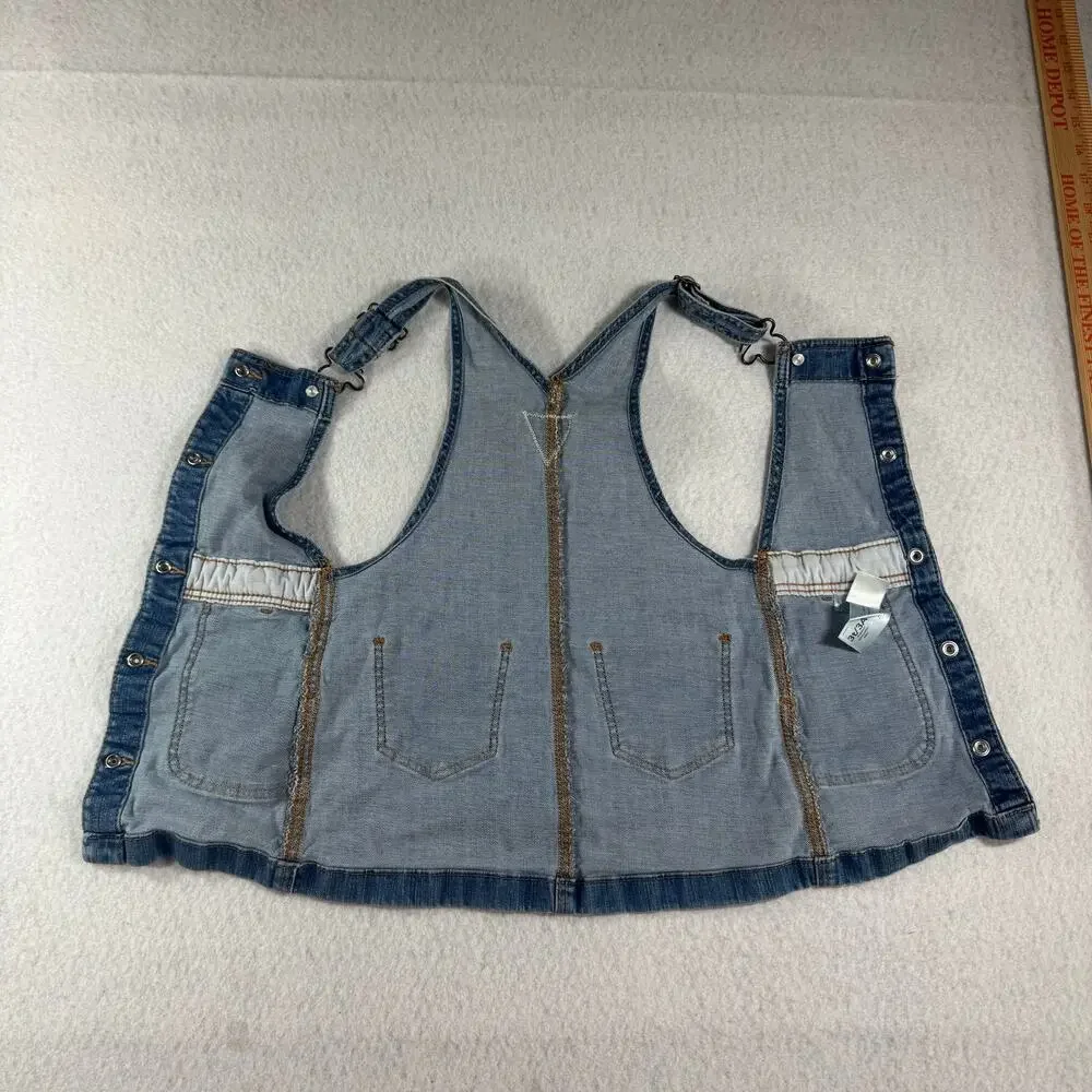 OshKosh B'Gosh 3T/3A Toddle Jean Overall Dress Snap front Buttons Osh Kosh